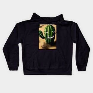 Laughing cactus in the desert Kids Hoodie